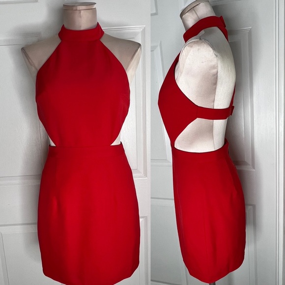 NBD the Xnaven Twins Dress Cutout Party Cocktail Red Dress Sz S - Picture 2 of 9